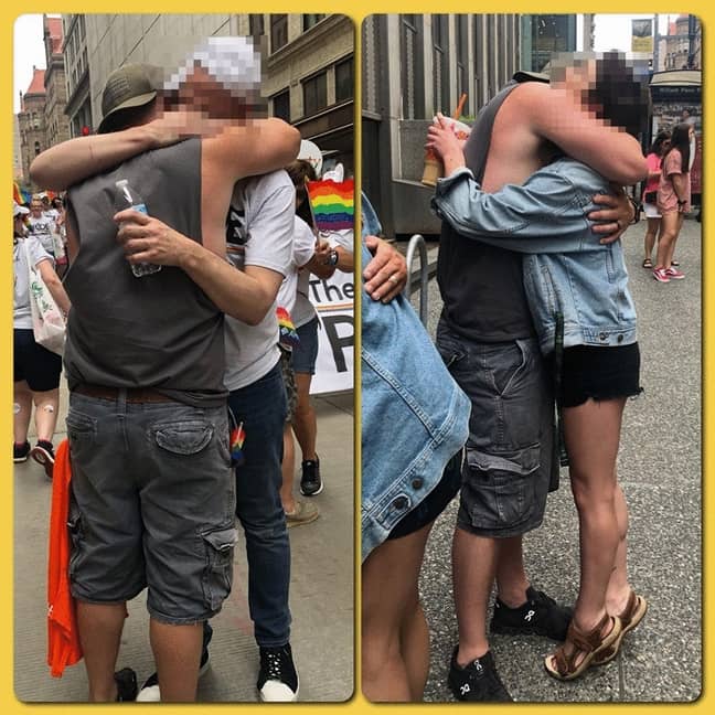 两个人接受了两个拥抱。信用：Howie Dittman/Facebook