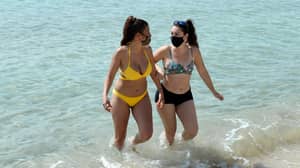 今年夏天，在西班牙海滩上做日光浴的人必须戴上口罩